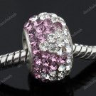 925 SILVER LIGHT PURPLE SWAROVSKI CRYSTAL TRIANGLE BEAD