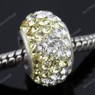 925 SILVER LIGHT YELLOW SWAROVSKI CRYSTAL TRIANGLE BEAD