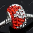 TRUE 925 SILVER NACARAT SWAROVSKI CRYSTAL TRIANGLE BEAD