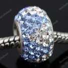 TRUE SILVER LIGHT BLUE SWAROVSKI CRYSTAL TRIANGLE BEAD