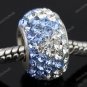 TRUE SILVER LIGHT BLUE SWAROVSKI CRYSTAL TRIANGLE BEAD