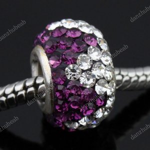 TRUE SILVER DEEP PURPLE SWAROVSKI CRYSTAL TRIANGLE BEAD