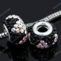 TRUE SILVER COLORFUL SWAROVSKI CRYSTAL TRIANGLE BEAD