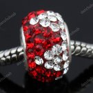 TRUE SILVER RED SWAROVSKI CRYSTAL TRIANGLE CHARM BEAD