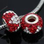 TRUE SILVER RED SWAROVSKI CRYSTAL TRIANGLE CHARM BEAD