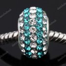 925 SILVER ROYAL BLUE SWAROVSKI CRYSTAL LINE CHARM BEAD