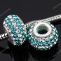 925 SILVER ROYAL BLUE SWAROVSKI CRYSTAL LINE CHARM BEAD