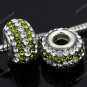 TRUE 925 SILVER OLIVE SWAROVSKI CRYSTAL LINE CHARM BEAD
