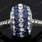 TRUE SILVER MIDNIGHTBLUE SWAROVSKI CRYSTAL LINE BEAD