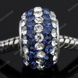 TRUE SILVER MIDNIGHTBLUE SWAROVSKI CRYSTAL LINE BEAD