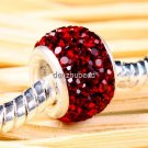 TRUE SILVER DEEP RED SWAROVSKI CRYSTAL BIG HOLE BEAD