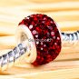 TRUE SILVER DEEP RED SWAROVSKI CRYSTAL BIG HOLE BEAD