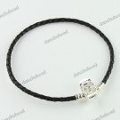 20X BLACK COWHIDE LEATHER BRACELETS 23CM FOR CHARM BEAD WHOLESALE