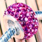 TRUE 925 SILVER MAGENTA SWAROVSKI CRYSTAL BIG HOLE BEAD