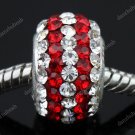 TRUE 925 SILVER RED SWAROVSKI CRYSTAL LINE CHARM BEAD