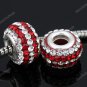 TRUE 925 SILVER RED SWAROVSKI CRYSTAL LINE CHARM BEAD