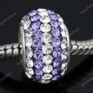 TRUE SILVER LAVENDER SWAROVSKI CRYSTAL LINE CHARM BEAD