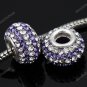 TRUE SILVER LAVENDER SWAROVSKI CRYSTAL LINE CHARM BEAD