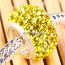 925 SILVER YELLOW SWAROVSKI CRYSTAL BIG HOLE CHARM BEAD