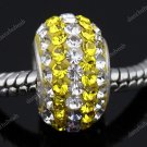 TRUE SILVER YELLOW SWAROVSKI CRYSTAL LINE CHARM BEAD