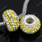 TRUE SILVER YELLOW SWAROVSKI CRYSTAL LINE CHARM BEAD
