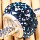 925 SILVER MIDNIGHTBLUE SWAROVSKI CRYSTAL BIG HOLE BEAD