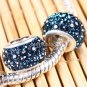 925 SILVER MIDNIGHTBLUE SWAROVSKI CRYSTAL BIG HOLE BEAD