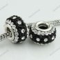 BLACK CLEAR SWAROVSKI CRYSTAL 925 SILVER EUROPEAN BEAD