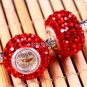 TRUE SILVER RED SWAROVSKI CRYSTAL BIG HOLE CHARM BEAD