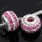 TRUE 925 SILVER ROSE SWAROVSKI CRYSTAL LINE CHARM BEAD