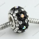 CLEAR MIX SWAROVSKI CRYSTAL 925 SILVER EUROPEAN BEAD