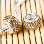 925 SILVER LIGHT GOLDEN SWAROVSKI CRYSTAL BIG HOLE BEAD