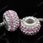 TRUE 925 SILVER PINK SWAROVSKI CRYSTAL LINE CHARM BEAD