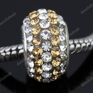 TRUE SILVER LIGHT GOLDEN SWAROVSKI CRYSTAL LINE BEAD