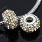 TRUE SILVER LIGHT GOLDEN SWAROVSKI CRYSTAL LINE BEAD