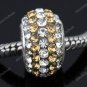 TRUE SILVER LIGHT GOLDEN SWAROVSKI CRYSTAL LINE BEAD
