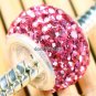 TRUE SILVER ROSE SWAROVSKI CRYSTAL BIG HOLE CHARM BEAD