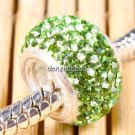 TRUE SILVER LIGHT GREEN SWAROVSKI CRYSTAL BIG HOLE BEAD