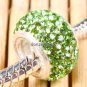 TRUE SILVER LIGHT GREEN SWAROVSKI CRYSTAL BIG HOLE BEAD