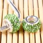 TRUE SILVER LIGHT GREEN SWAROVSKI CRYSTAL BIG HOLE BEAD