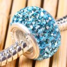 TRUE SILVER OCEAN BLUE SWAROVSKI CRYSTAL BIG HOLE BEAD