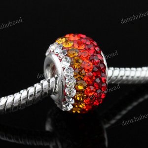 MIXED SWAROVSKI CRYSTAL 925 SILVER EUROPEAN CHARM BEAD
