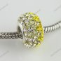 CLEAR YELLOW SWAROVSKI CRYSTAL 925 SILVER EUROPEAN BEAD