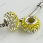 CLEAR YELLOW SWAROVSKI CRYSTAL 925 SILVER EUROPEAN BEAD