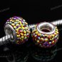 RED AB SWAROVSKI CRYSTAL 925 SILVER BIG HOLE CHARM BEAD