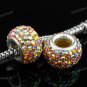 GOLDEN AB SWAROVSKI CRYSTAL 925 SILVER BIG HOLE BEAD