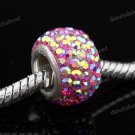 ROSE AB SWAROVSKI CRYSTAL 925 SILVER BIG HOLE BEAD