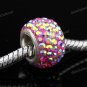 ROSE AB SWAROVSKI CRYSTAL 925 SILVER BIG HOLE BEAD