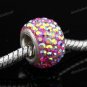 ROSE AB SWAROVSKI CRYSTAL 925 SILVER BIG HOLE BEAD
