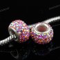 PINK AB SWAROVSKI CRYSTAL 925 SILVER BIG HOLE BEAD